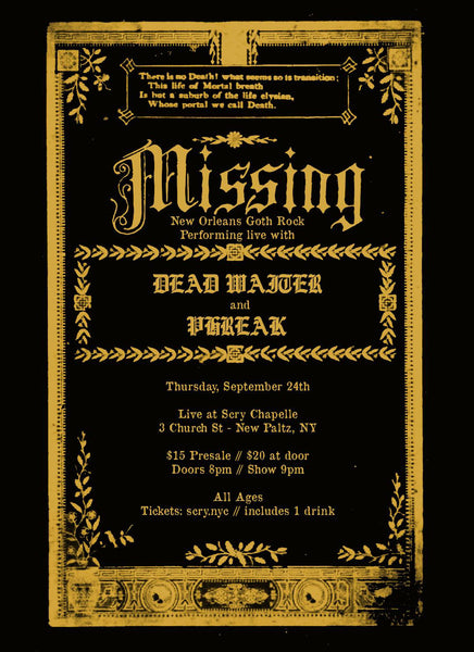 Missing • Dead Waiter • Phreak | Scry Chapelle, Sept 24
