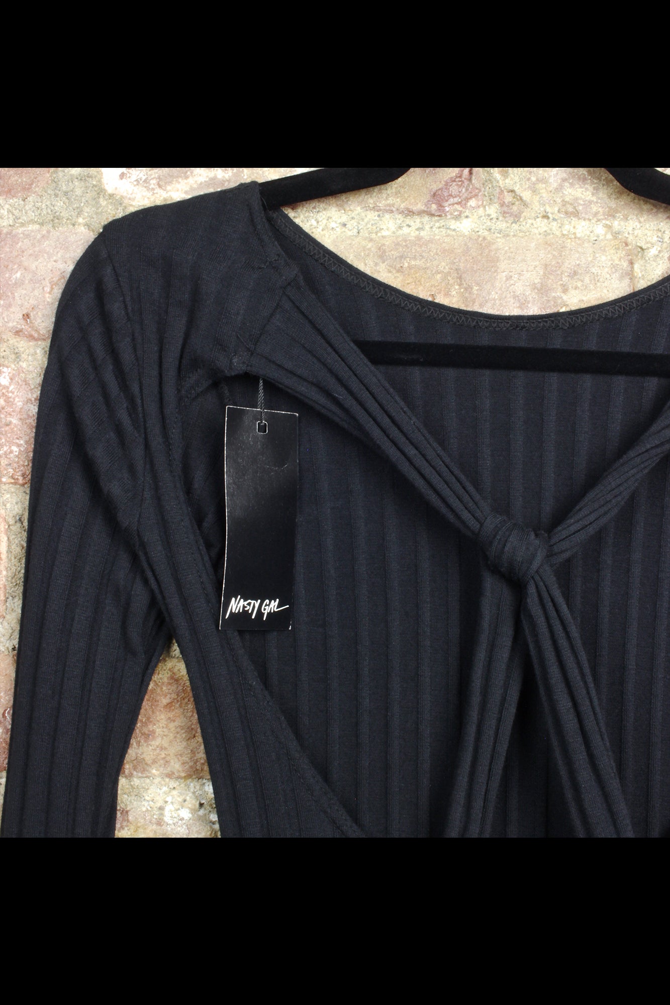 nasty gal ribbed dress Nasty Gal Ribbed Tie Back Mini Dress